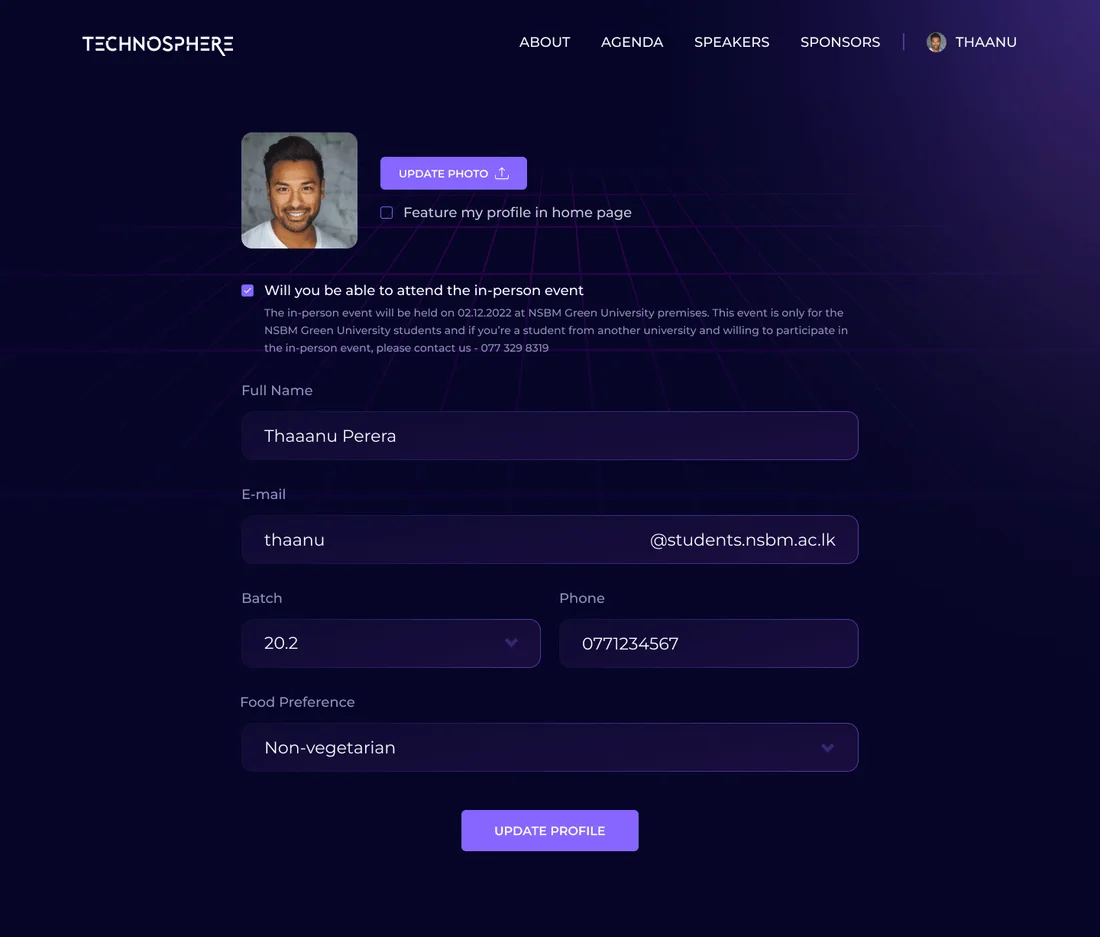 TECHNOSPHERE - Profile · physical attendee